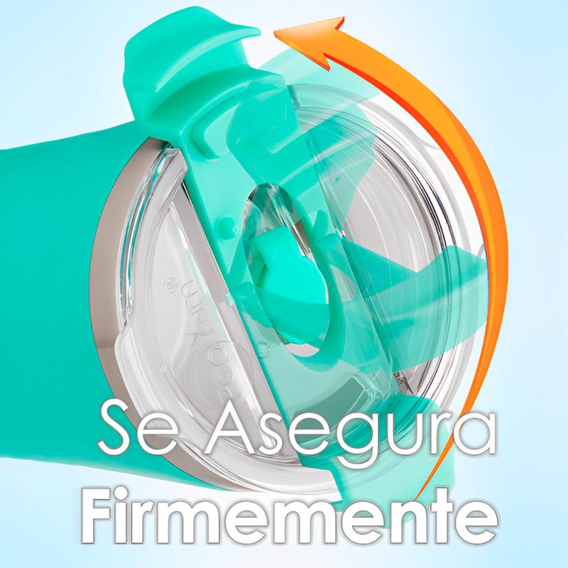 Set de 2 Vasos Térmicos Infantiles de Acero Inoxidable con Tapa y Popote, Rosa-Verde (13oz / 380ml)