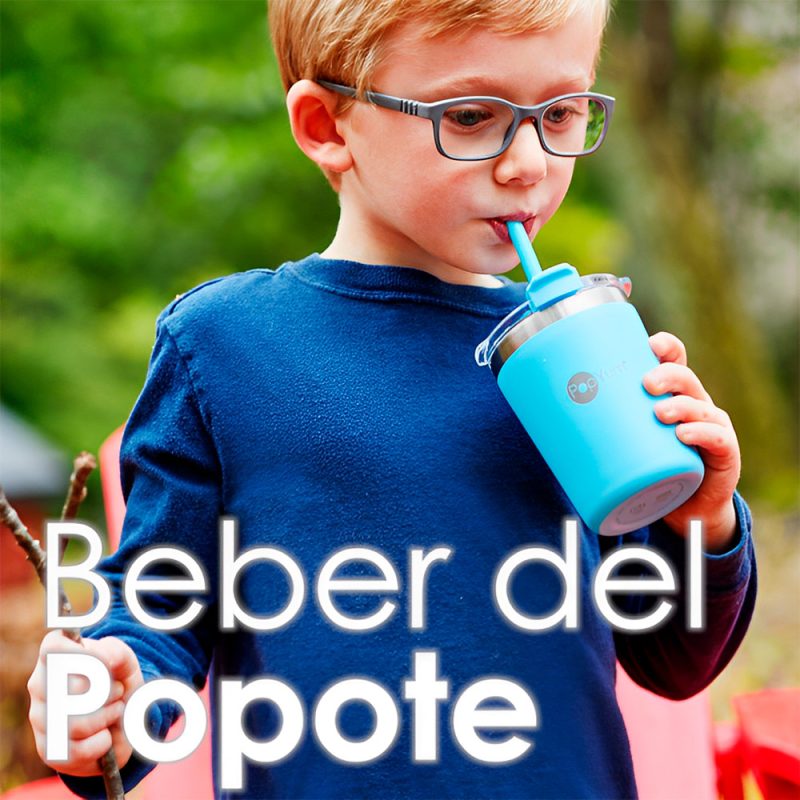 Set de 2 Vasos Térmicos Infantiles de Acero Inoxidable con Tapa y Popote, Rosa-Azul (9oz / 260ml)