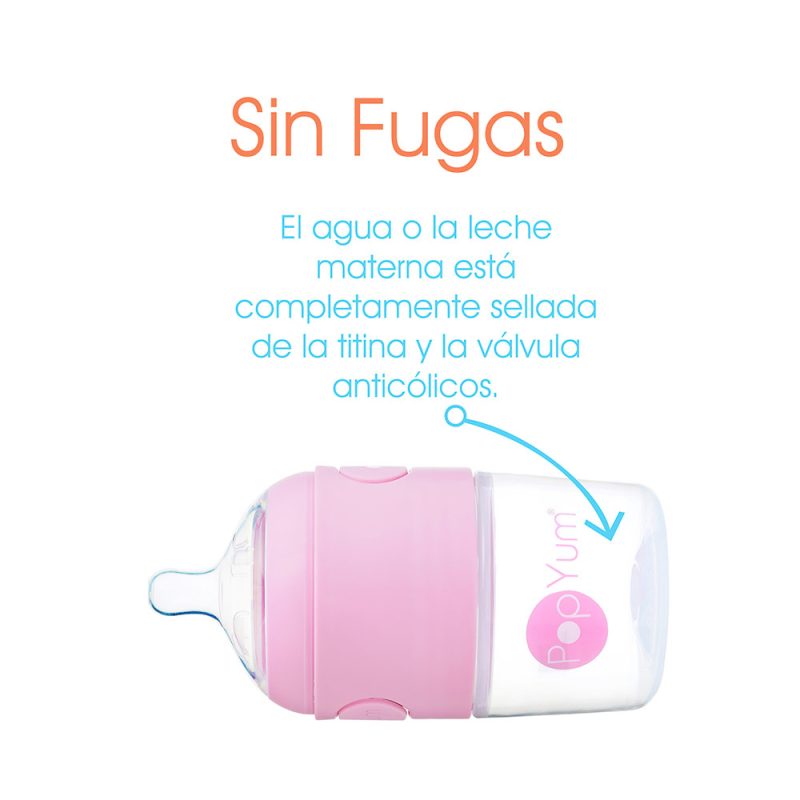 Biberón Anticólico para Bebé para Mezclar Fórmula 3 pzas Color Rosa (9oz / 260ml)