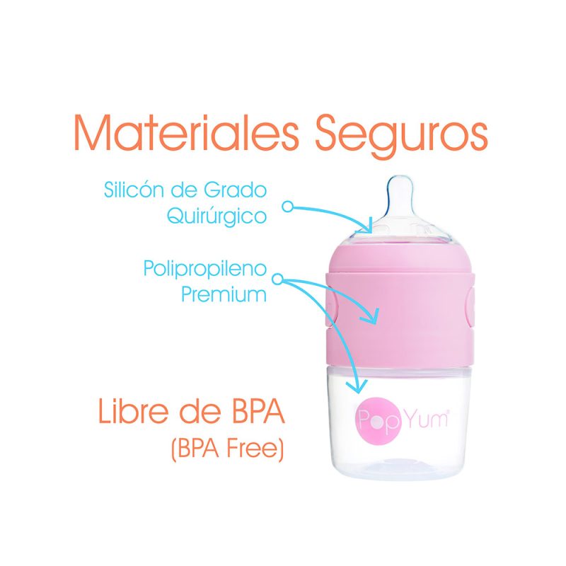 Biberón Anticólico para Bebé para Mezclar Fórmula 3 pzas Color Rosa (9oz / 260ml)