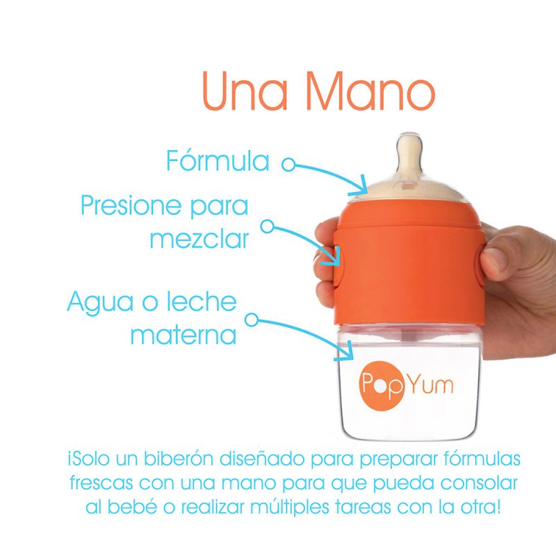 Biberón Anticólico para Bebé para Mezclar Fórmula 3 pzas Color Naranja (9oz / 260ml)